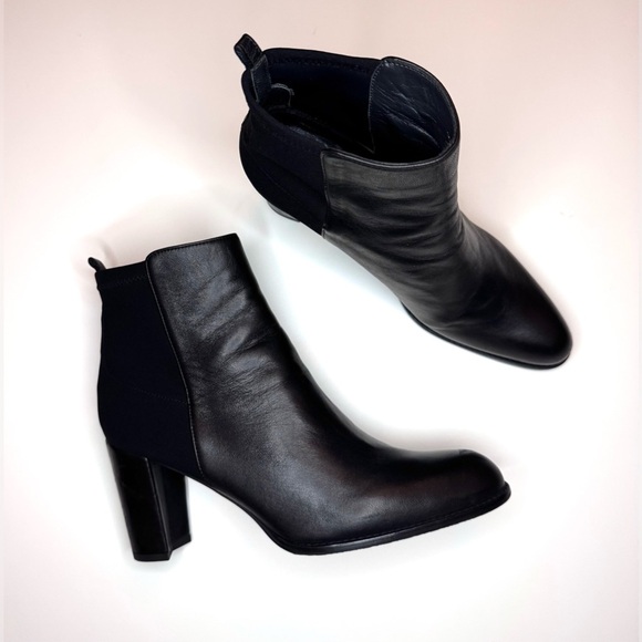 Stuart Weitzman Women’s Harper 80 Black Leather Booties Size- 10 - Picture 4 of 10